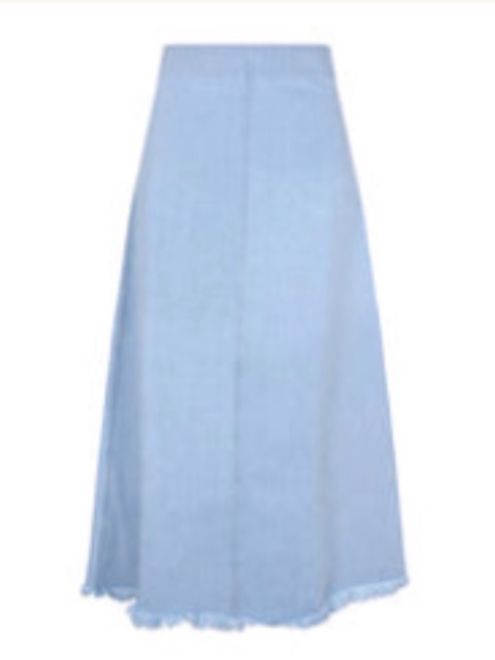 PARNI Light Blue Denim Maxi Skirt with Fringed Hem Used Small